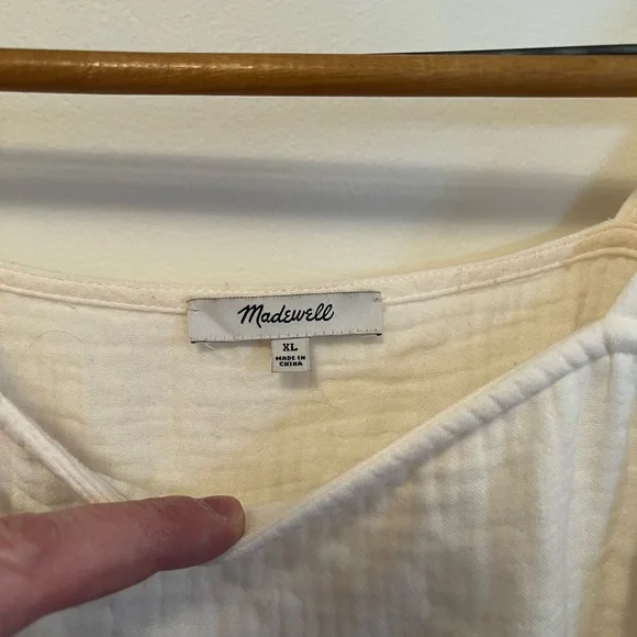 Madewell Lightspun Millbrook Puff-Sleeve Peplum Top- XL - Picture 6 of 7